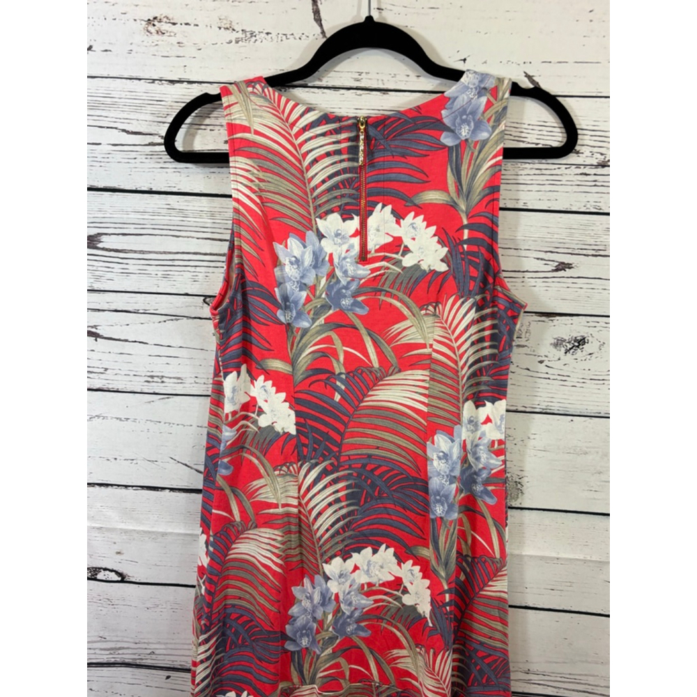 Women's Tommy Bahama Red Blue Floral Sleeveless Dress Small - Picture 6 of 9